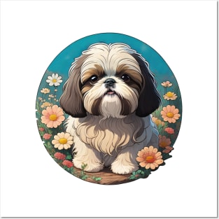 Shih Tzu Spring Garden Posters and Art